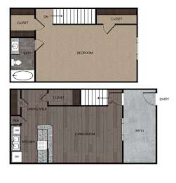 1 bed, 1 bath, 843 sqft, $895