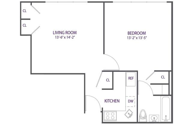 1 bed, 1 bath, 608 sqft, $4,095, Unit 12B