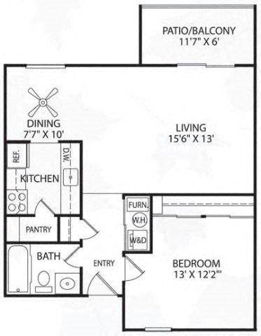 1 bed, 1 bath, 700 sqft, $890