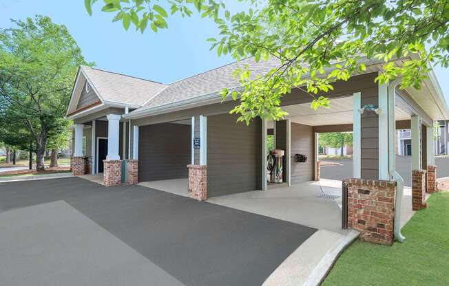 A house with a garage and a driveway.