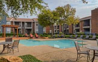 Oak Tree Village Apartments Pool Area and Seating