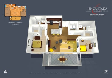 2 beds, 2 baths, 1,258 sqft, $1,643