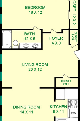 1 bed, 1 bath, 760 sqft, $1,245