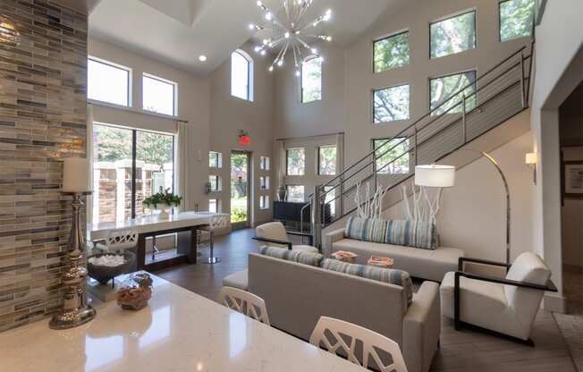 This is a photo of the leasing office/clubhouse at The Brownstones Townhome Apartments in Dallas, TX.