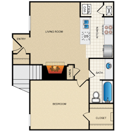 1 bed, 1 bath, 595 sqft, $1,358