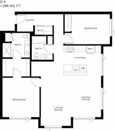 2 beds, 2 baths, 1,308 sqft, $2,995