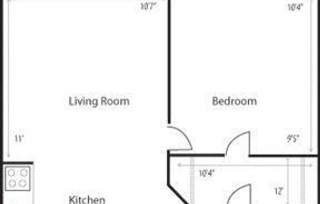1 bed, 1 bath, 540 sqft, $1,625