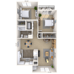 2 beds, 1 bath, 950 sqft, $1,181