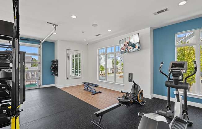 the gym with exercise equipment at 1861 muleshoe road