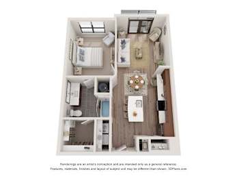 1 bed, 1 bath, 702 sqft, $1,555