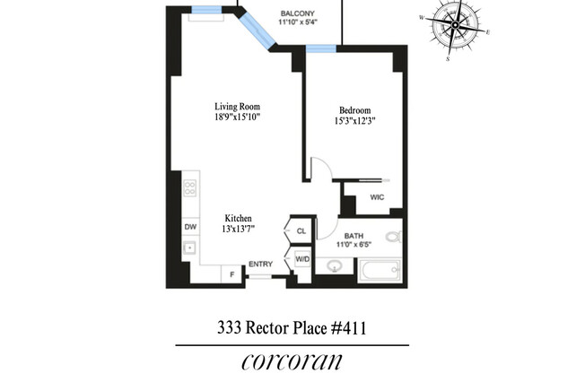 1 bed, 1 bath, 860 sqft, $6,250, Unit 411