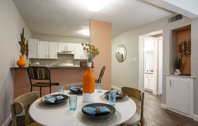 Dining area at Villas de la Terraza Apartments in Albuquerque NM October 2020