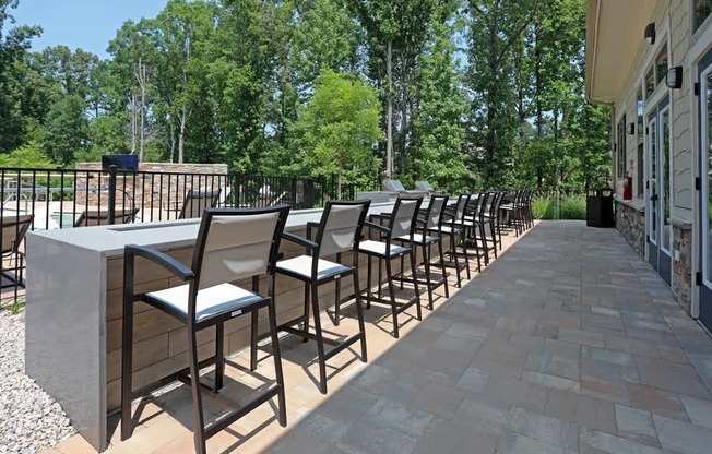 Outdoor seating and grill station