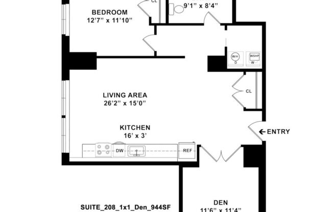 1 bed, 1 bath, 944 sqft, $1,900