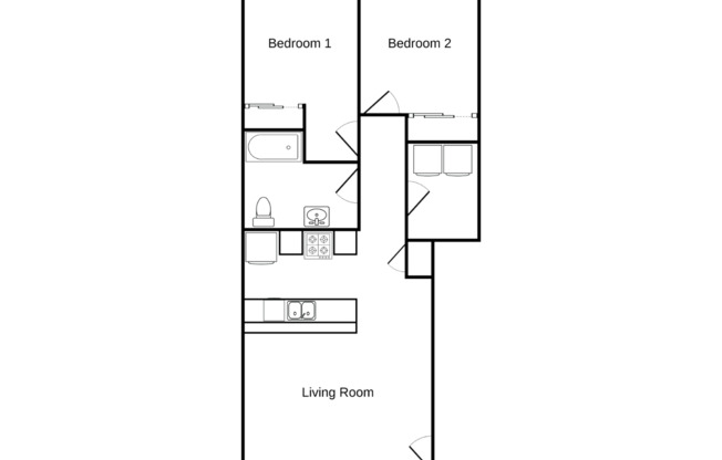 2 beds, 1 bath, 923 sqft, $1,305