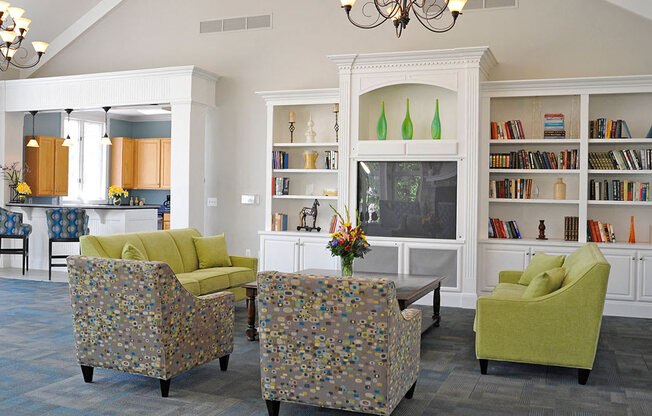 Clubhouse Lounge Area at The Springs Apartment Homes, Novi, MI, 48377