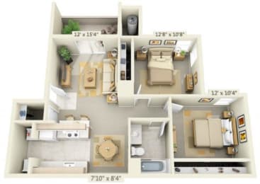 2 beds, 1 bath, 852 sqft, $2,090