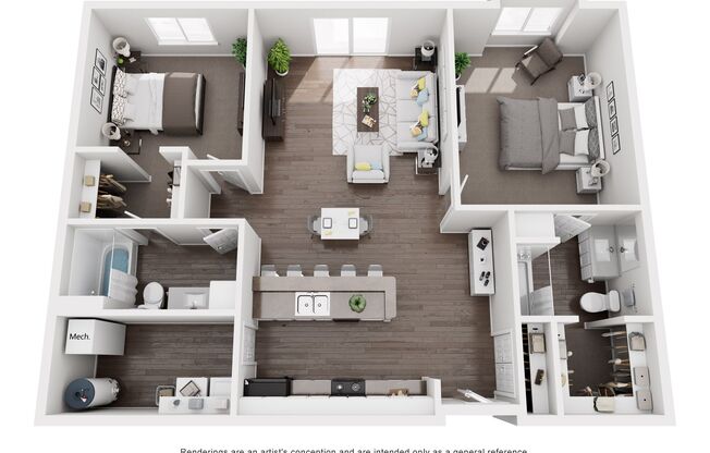 2 beds, 2 baths, 1,179 sqft, $1,375, Unit 3500-307