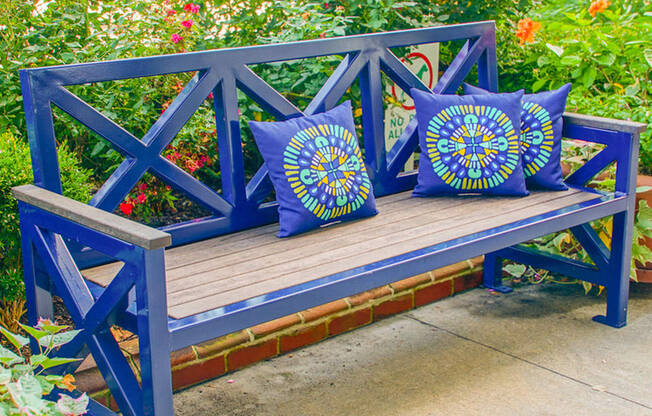 Bench at The Chapman Apartments in Hampton clubhouse
