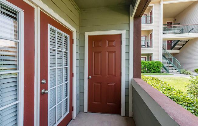 a close up of a brick building