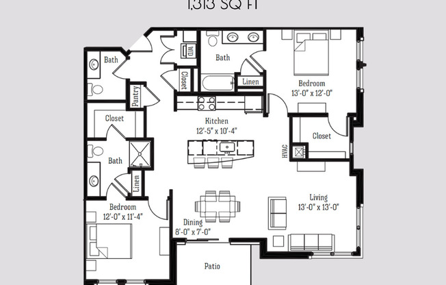 2 beds, 2.5 baths, 1,313 sqft, $1,900, Unit 8333 Globe Drive - 302