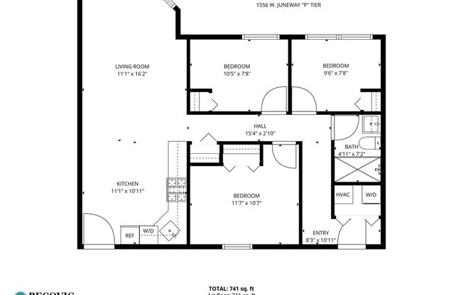 3 beds, 1 bath, 609 sqft, $2,300, Unit 1556-2P