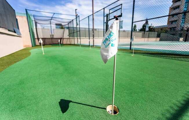 Outdoor Golf Course at Towers at Costa Verde Apartments, San Diego, CA, 92122