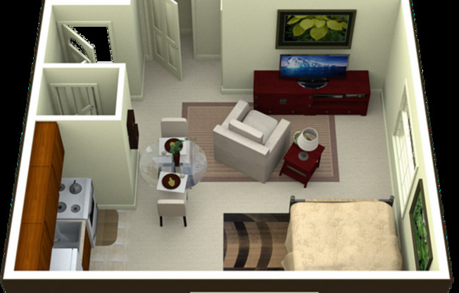 Studio, 1 bath, 200 sqft, $1,040