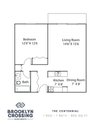 1 bed, 1 bath, 800 sqft, $1,050