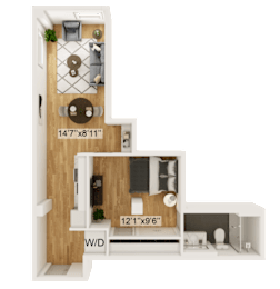 1 bed, 1 bath, $1,399