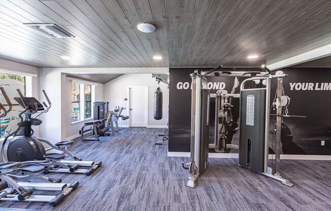 the gym at the flats at big tex apartments