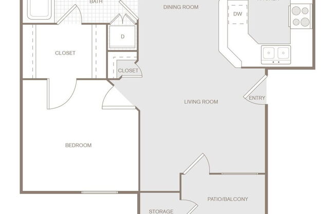 1 bed, 1 bath, 625 sqft, $1,300