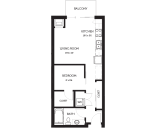 Studio, 1 bath, $1,012