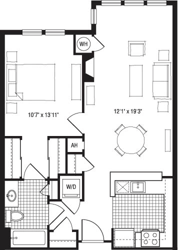 1 bed, 1 bath, 728 sqft, $2,584, Unit 233