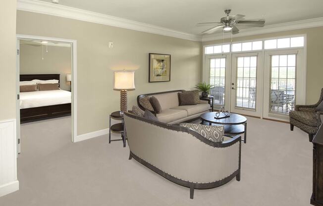 Living Room With Bedroom View at Greystone Pointe, Knoxville, TN