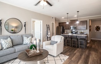 Living room and kitchen at Meridian Park in Collierville, TN 38017