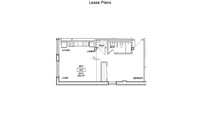 1 bed, 1 bath, 682 sqft, $1,350, Unit 305