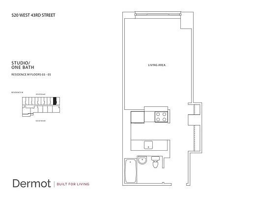 Studio, 1 bath, $3,685, Unit 5-M