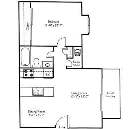 1 bed, 1 bath, 635 sqft, $987