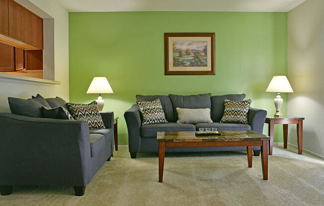 Living Room at Prairie Lakes Apartments, Illinois