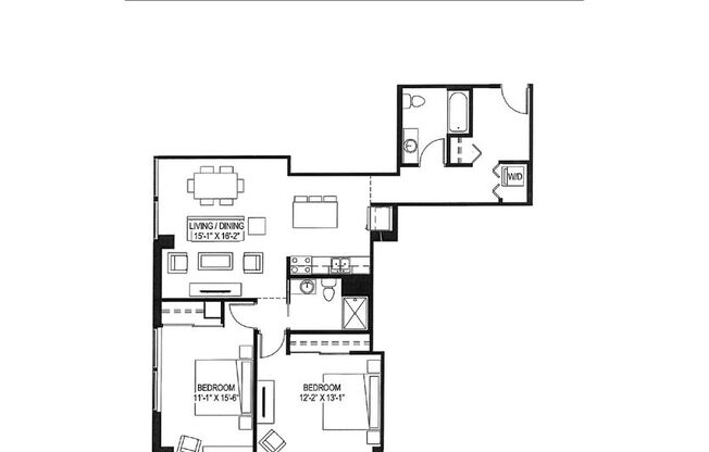 2 beds, 2 baths, 1,070 sqft, $2,075, Unit 601