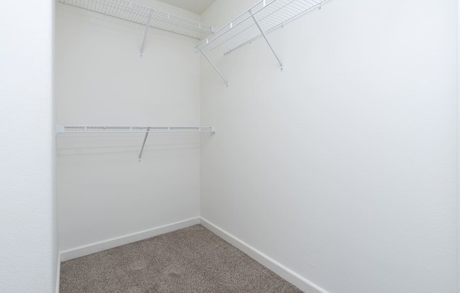 a walk in closet in a 555 waverly unit