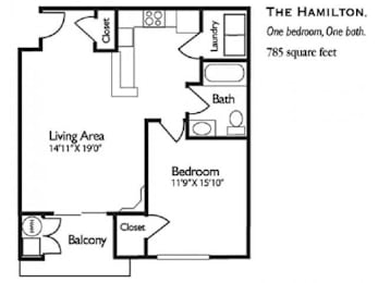 1 bed, 1 bath, 785 sqft, $2,413