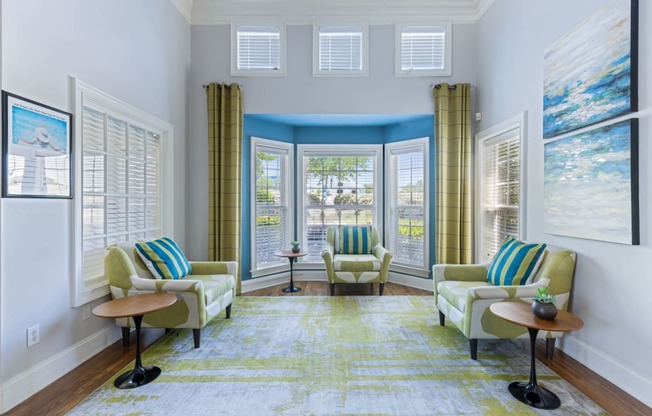 Living Room With Expansive Window at Reserve at Bridford, North Carolina