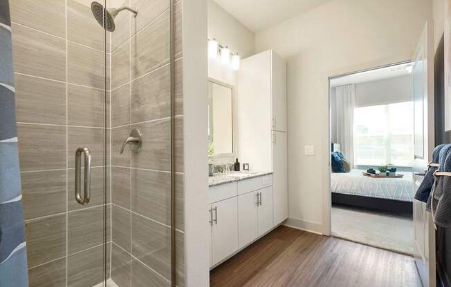 The Mezz Apartments Model Bathroom