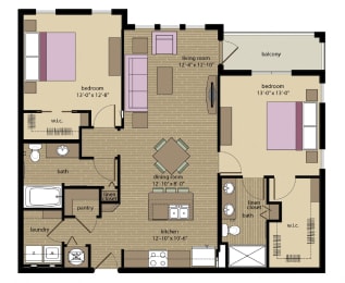 2 beds, 2 baths, 1,150 sqft, $2,589