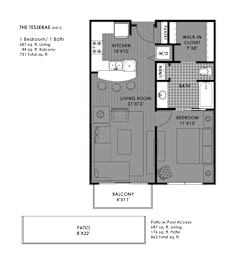 1 bed, 1 bath, 687 sqft, $1,409
