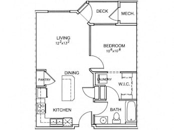 1 bed, 1 bath, 618 sqft, $1,301