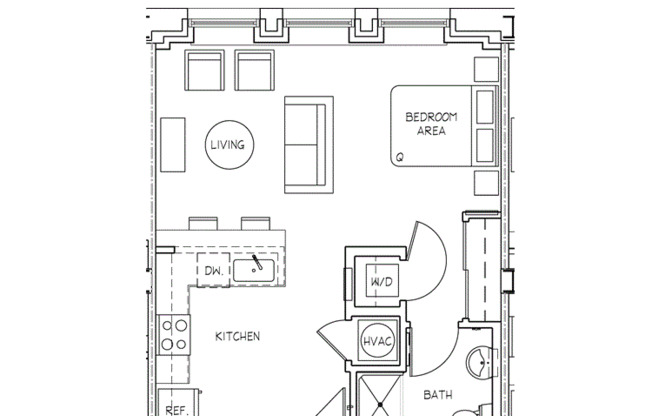 Studio, 1 bath, 450 sqft, $1,195