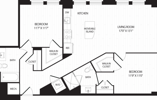 2 beds, 2 baths, 1,074 sqft, $3,165, Unit 212